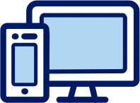 Cellphone and computer icons