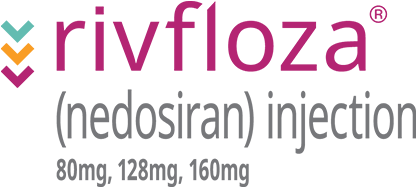 Rivfloza® (nedosiran) injection 80 mg, 128 mg, 160 mg logo