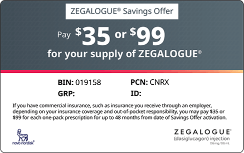 ZEGALOGUE® (dasiglucagon) injection 0.6 mg/0.6 mL Savings Card