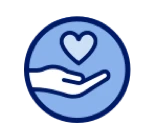 Heart and hand icon