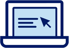 Laptop with cursor icon