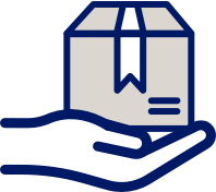 Hand holding a box icon