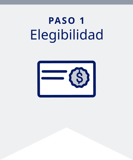 Step 1: Eligibility banner with savings card icon