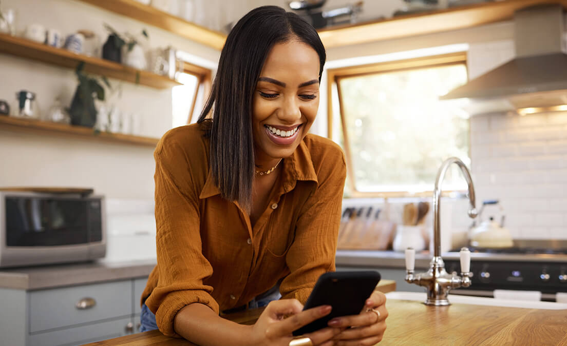 Woman looking at a phone