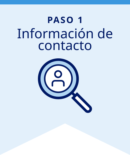 Step 1: Contact information banner